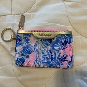 Lilly Pulitzer Pink and Blue Floral Pouch
